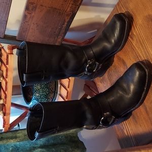 Leather Frye biker boots